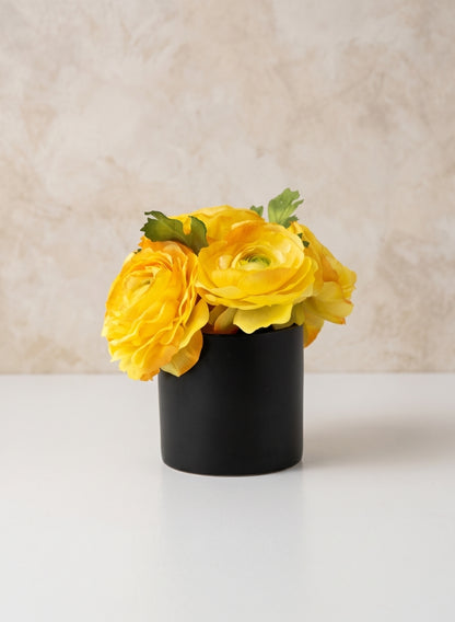 4in Tall Matte Black Cylinder Decor Jamali Garden