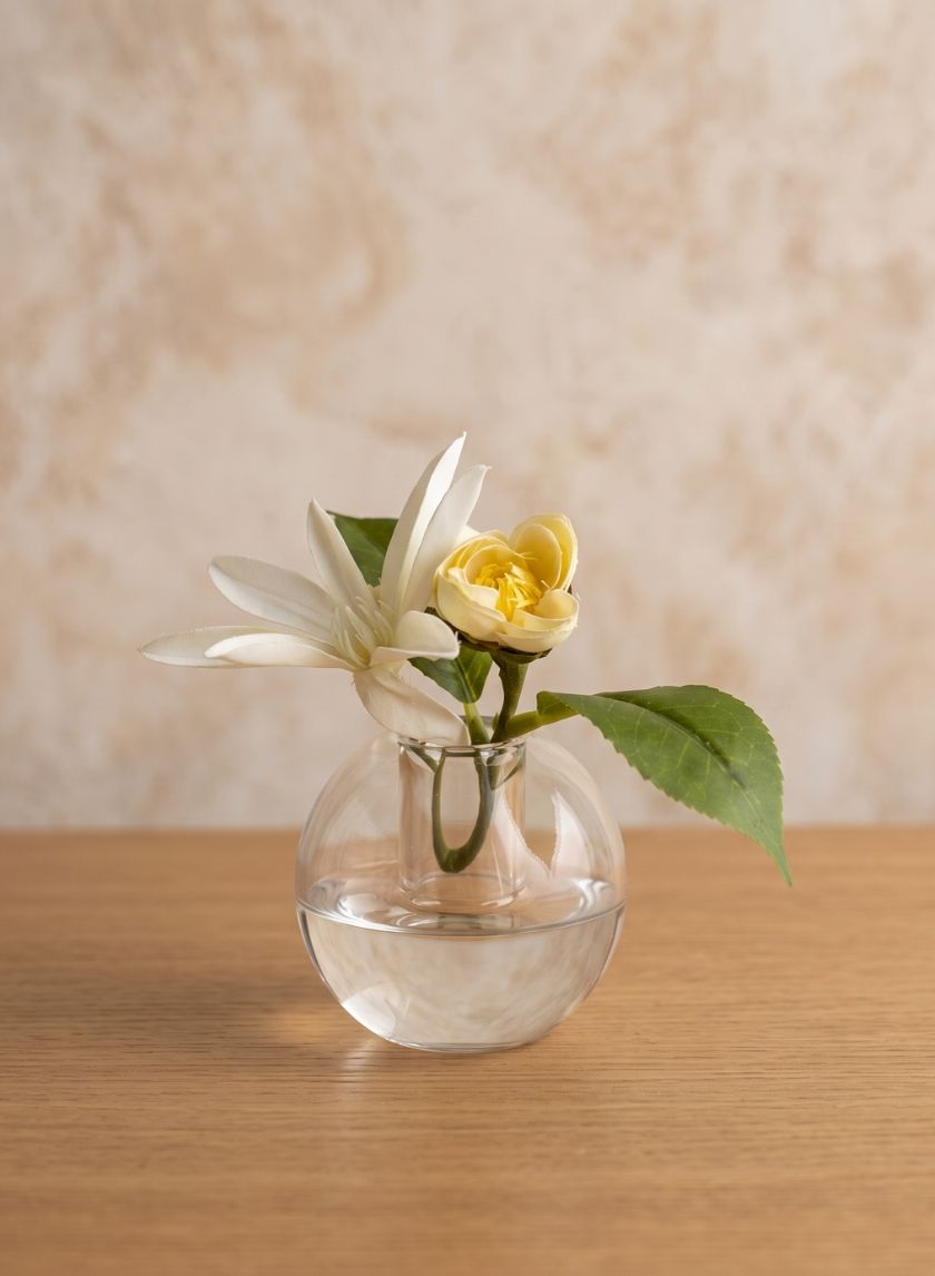 4in Wide Crystal Ball Glass Vase Decor Jamali Garden
