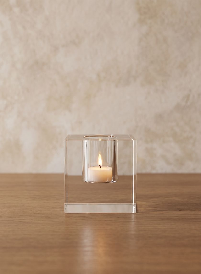 3.25in Square Crystal Glass Vase Decor Jamali Garden