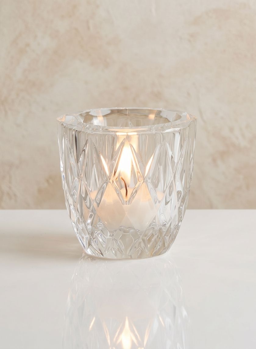 2 1/2in Crystal Tea Light Glass Holder Decor Jamali Garden