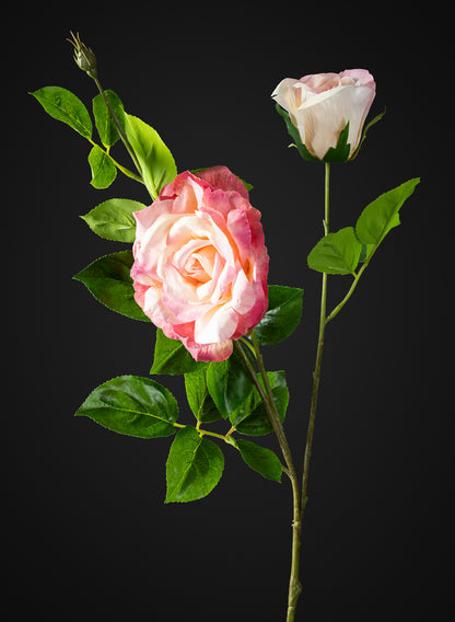 32in Long Pink Real Touch Garden Rose Spray, Case of 12 Decor Jamali Garden