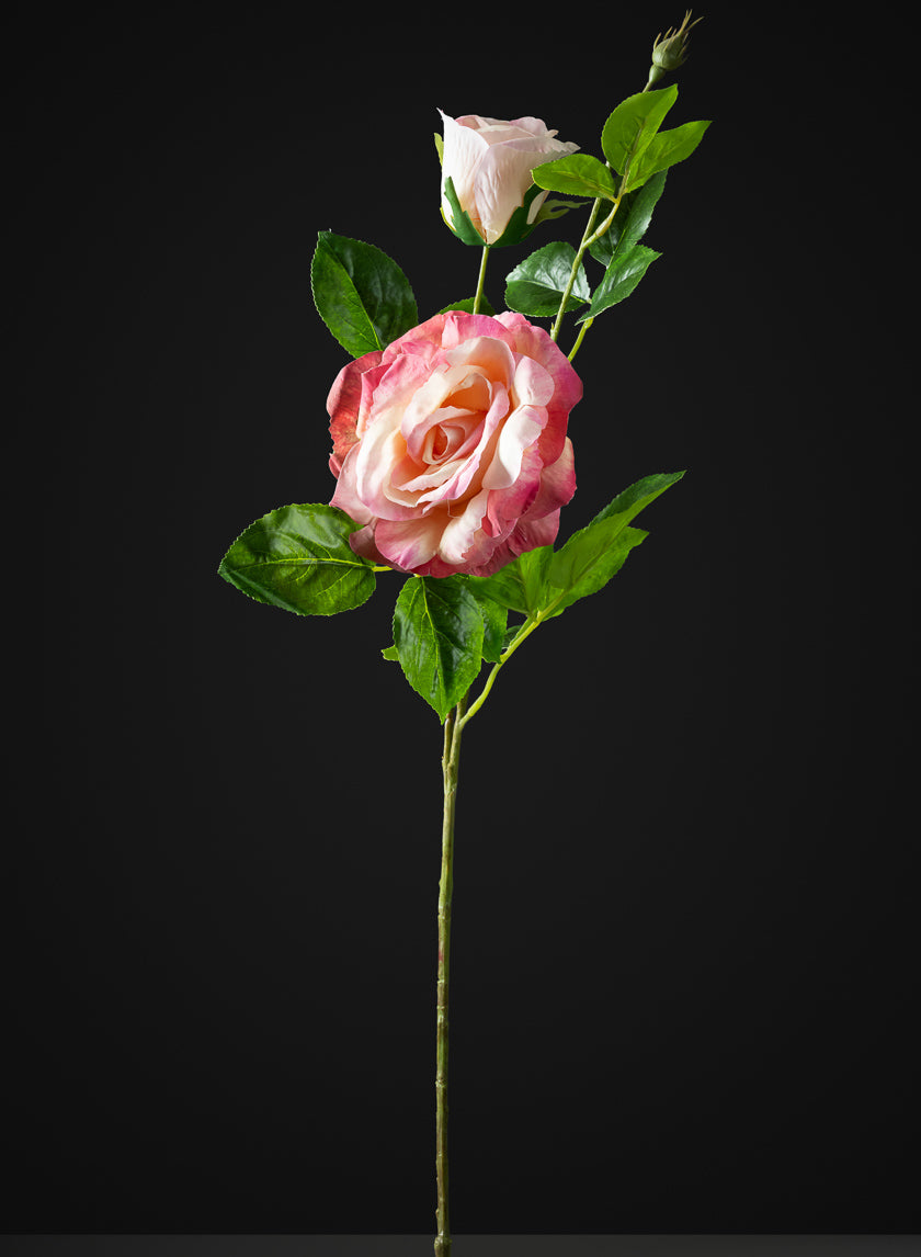32in Long Pink Real Touch Garden Rose Spray, Case of 12 – Jamali