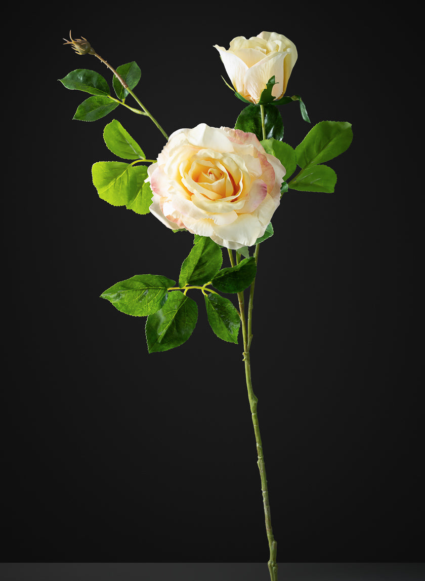 32in Long Yellow Real Touch Garden Rose Spray, Case of 12 Decor Jamali Garden