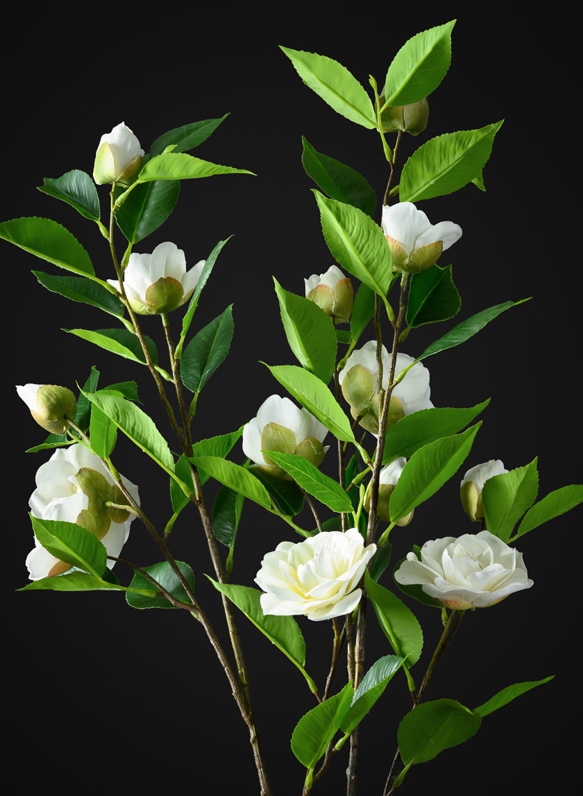 34in Long White Camellia Spray, Case of 12 Decor Jamali Garden
