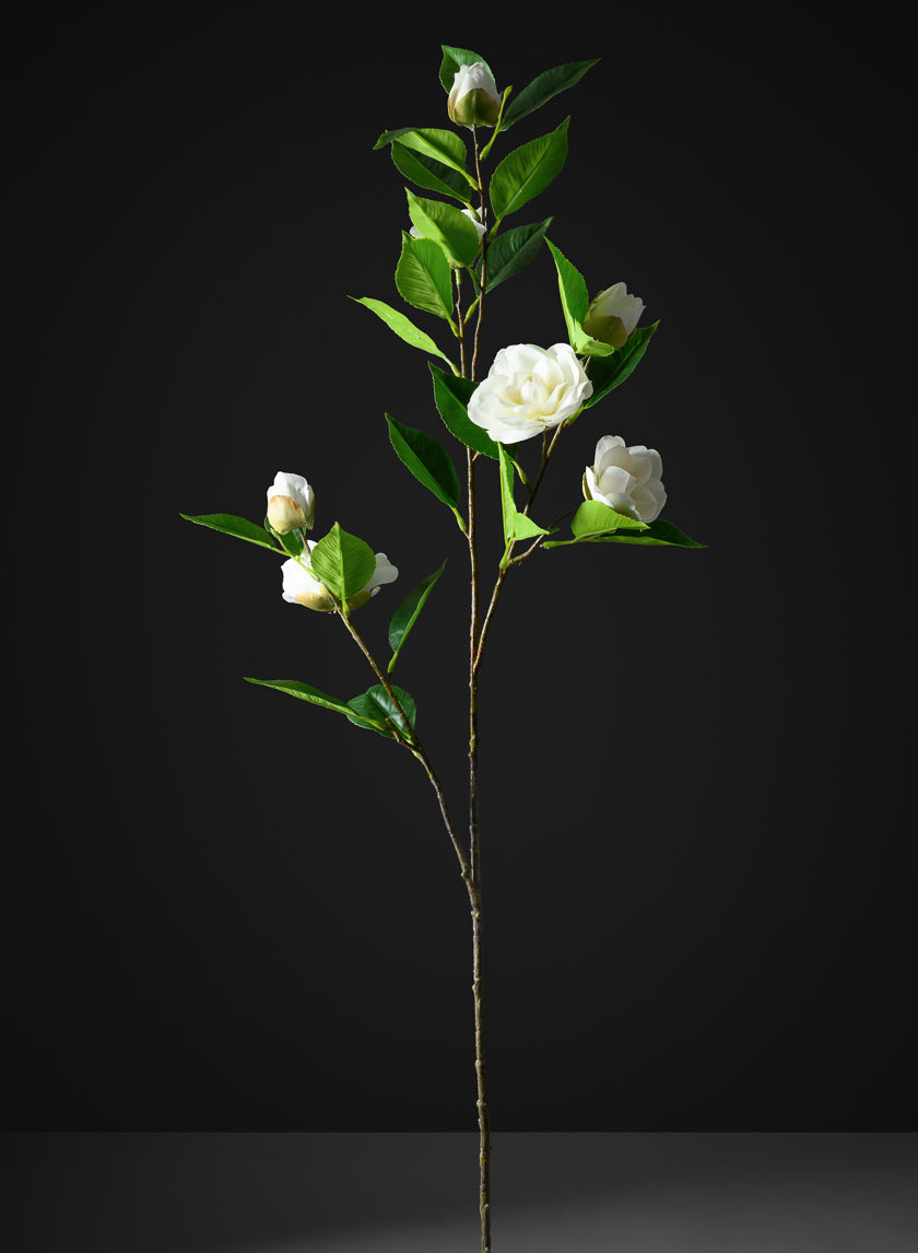 34in Long White Camellia Spray, Case of 12 – Jamali Garden