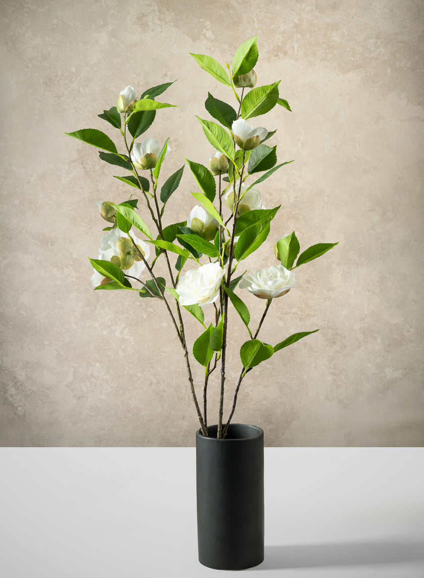 34in Long White Camellia Spray, Case of 12 – Jamali Garden