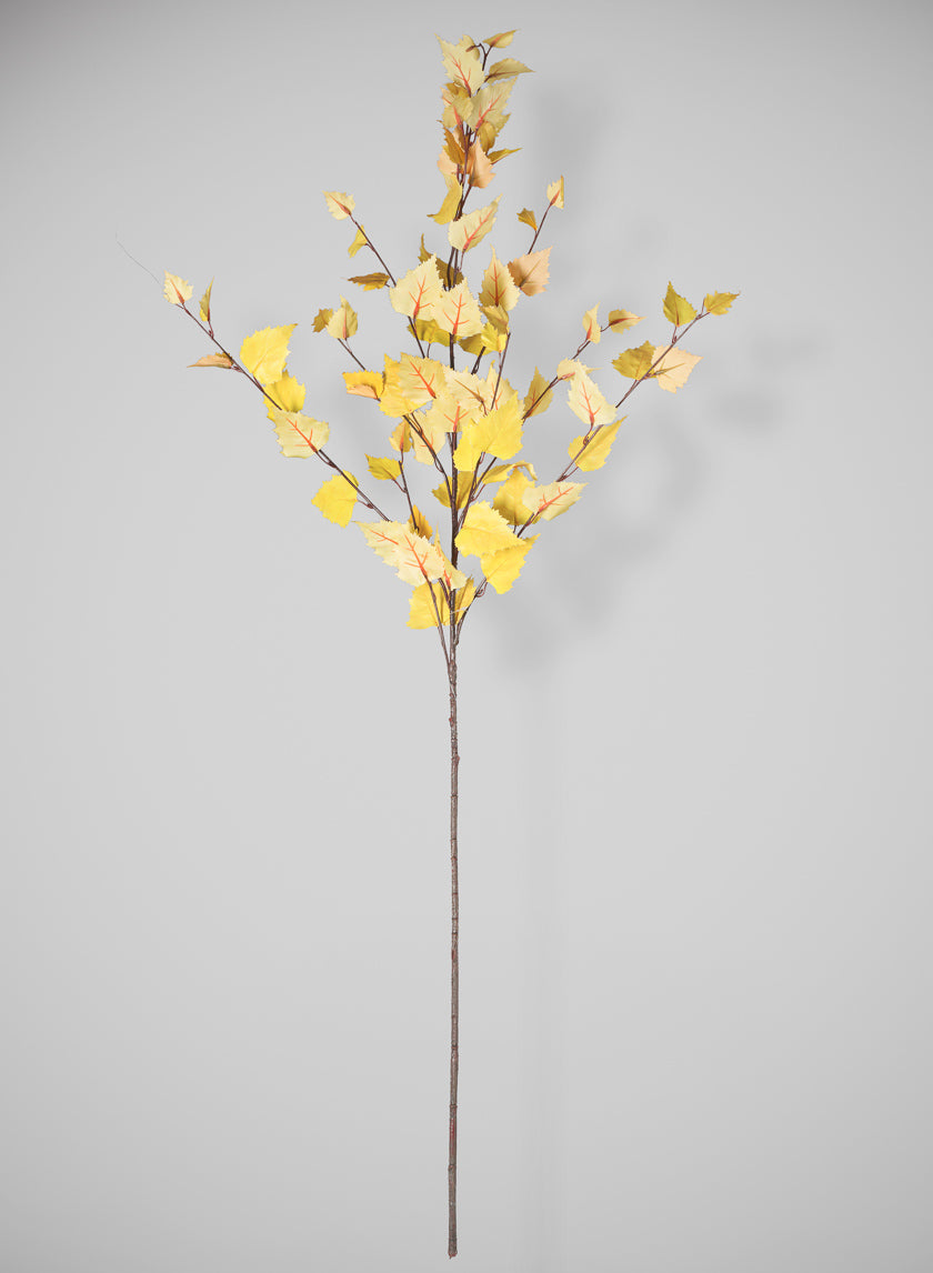 51in Long Real Touch Yellow Leaf Birch Spray, Case of 12 Decor Jamali Garden