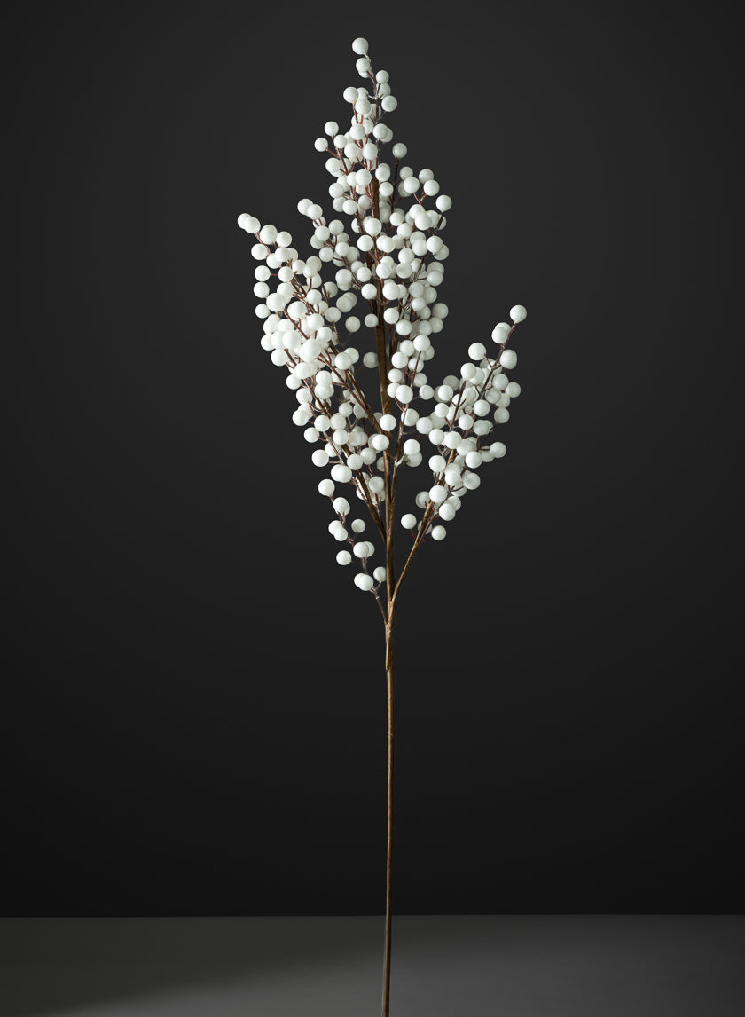 38in Long White Holly Berry Pick, Case of 12 Decor Jamali Garden