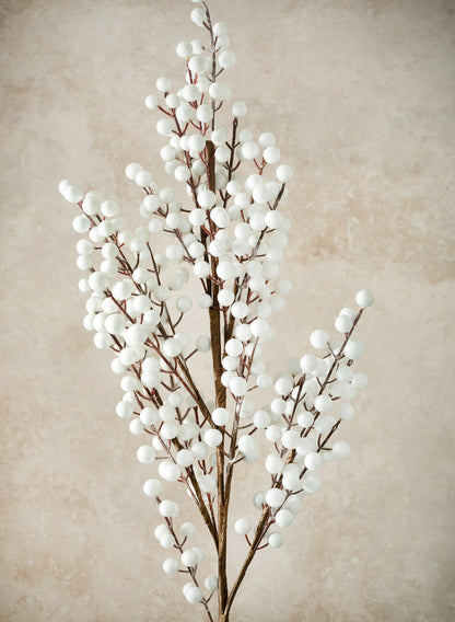 38in Long White Holly Berry Pick, Case of 12 Decor Jamali Garden