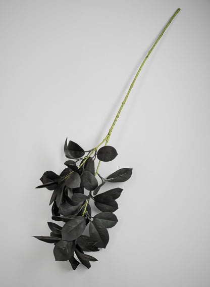 27in Long Black Rubber Fig Leaf Spray, Case of 12 Decor Jamali Garden