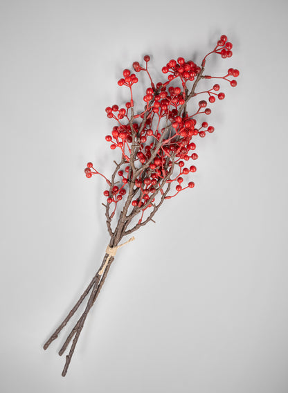 24in Long Red Winterberry Bunch, Case of 12 Decor Jamali Garden