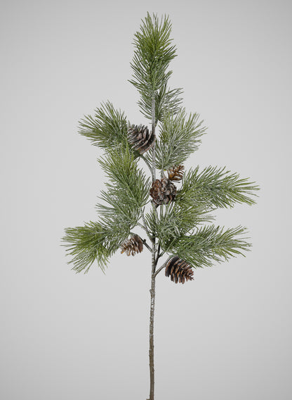 31in Long Frosted Pine Spray with Pinecones, Case of 6 Decor Jamali Garden