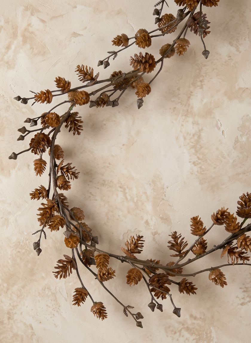 6ft Long Artificial Mini Pinecone Garland, Case of 3 Decor Jamali Garden