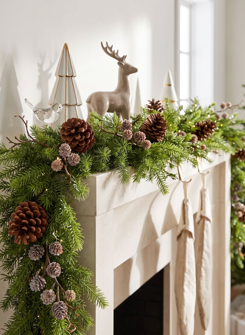 77in Long Mixed Pine Plus Pine Cones Vine Decor Jamali Garden