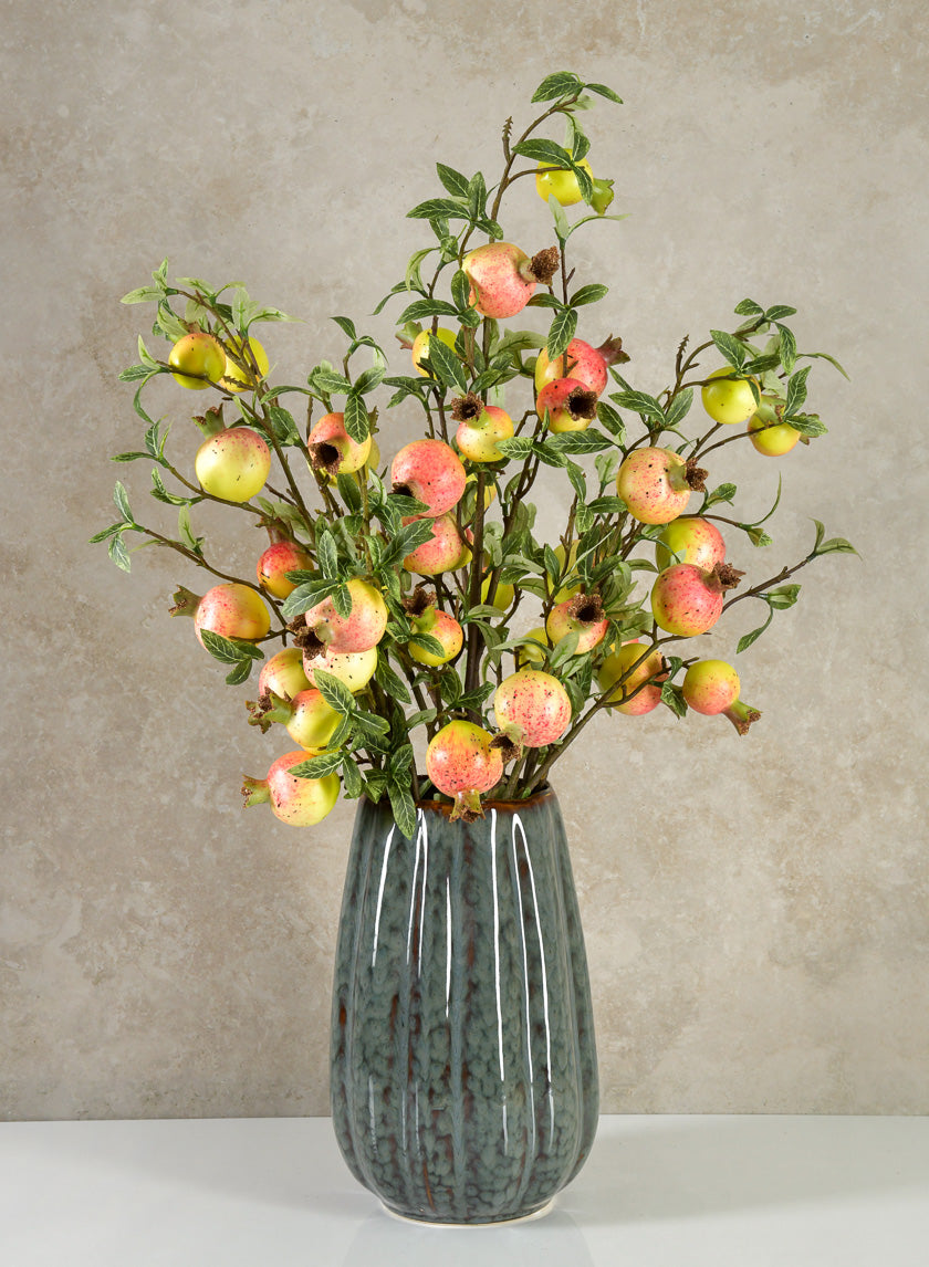 33in Tall Green Pomegranate Branch, Case of 12 Decor Jamali Garden