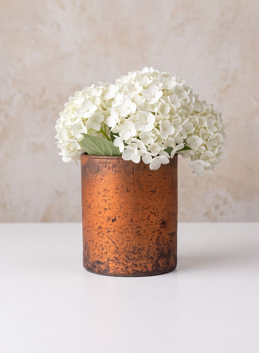 5in Tall Antique Brown Glass Cylinder Decor Jamali Garden