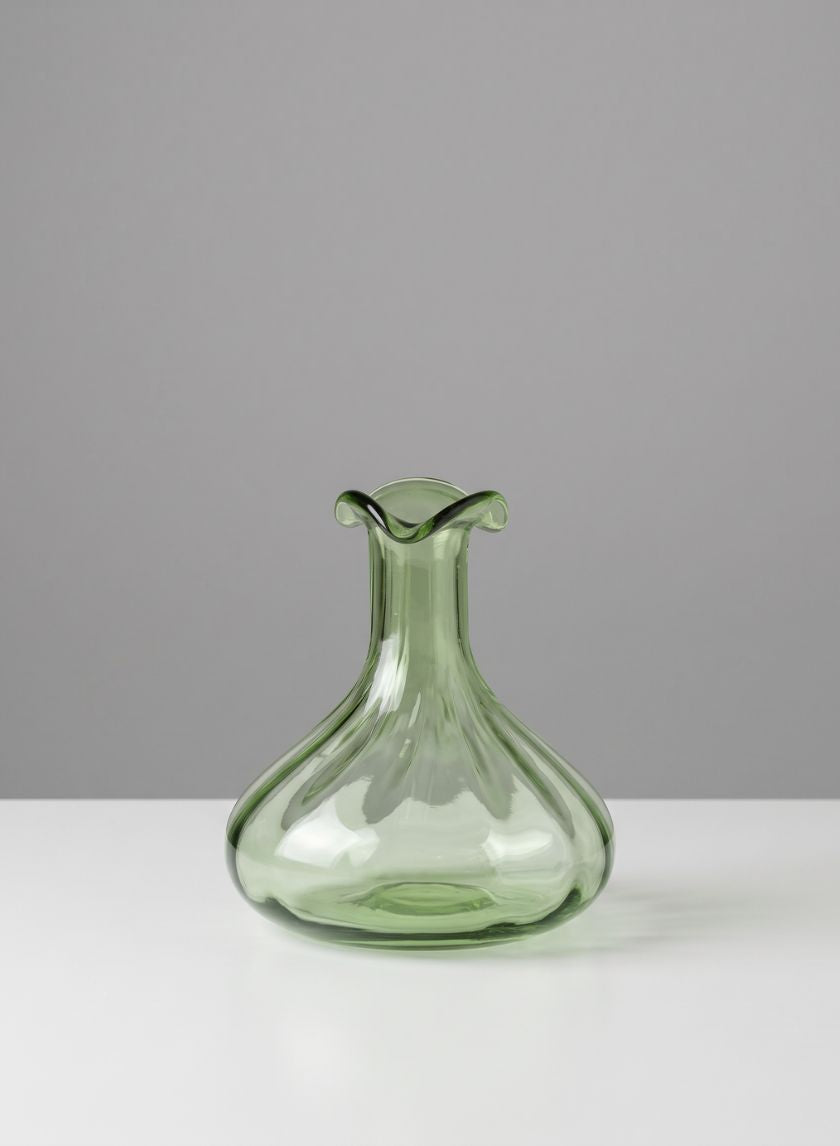 5in Tall Eloise Green Deco Glass Vase, Set of 4 Decor Jamali Garden