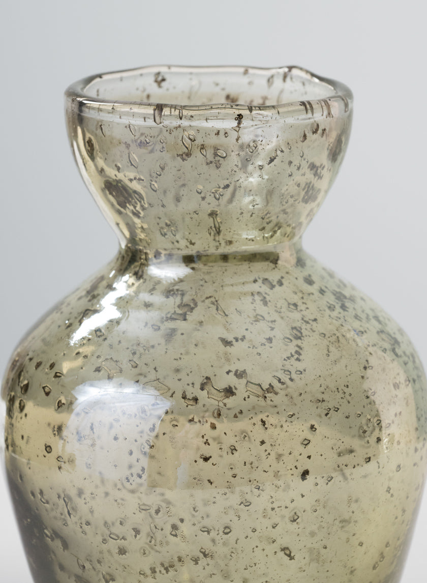 6in Tall Jacques Green Vintage Bud Glass Vase Decor Jamali Garden