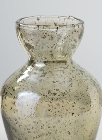 6in Tall Jacques Green Vintage Bud Glass Vase Decor Jamali Garden