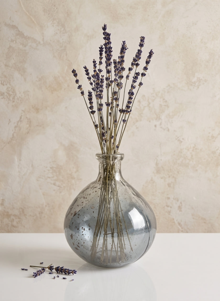 7in Tall Camille Grey Luster Glass Deco Vase Decor Jamali Garden