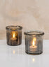 3.5in Tall Pierre Grey Luster Glass Votive Holder, Set of 2 Decor Jamali Garden