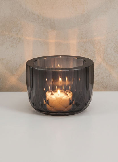 4in Wide Spray Grey Glass Crystal Bowl Decor Jamali Garden