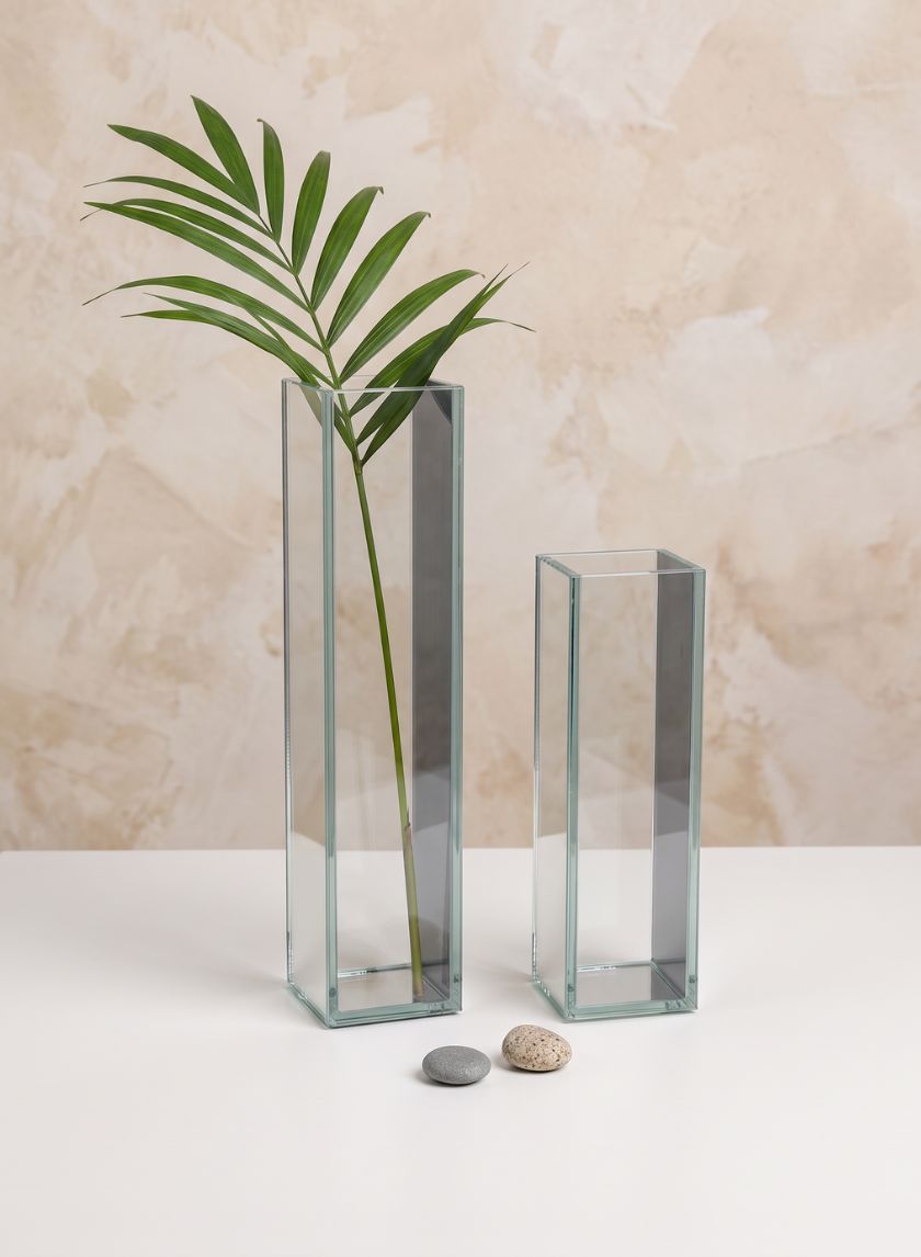 Clear and Mirror Glitz Vase