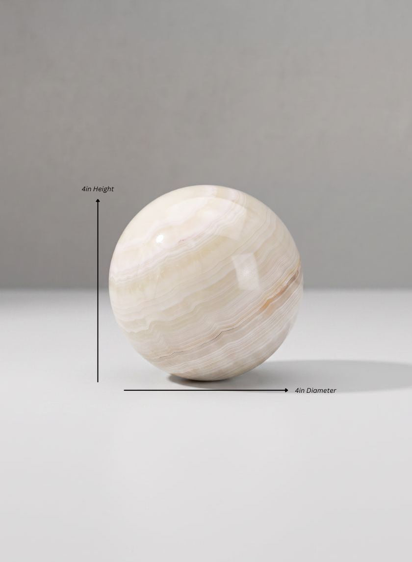 Khyber White Onyx Sphere Ball