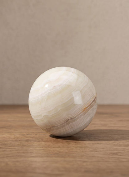 Khyber White Onyx Sphere Ball