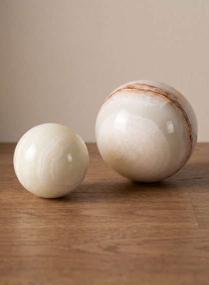 Khyber White Onyx Sphere Ball