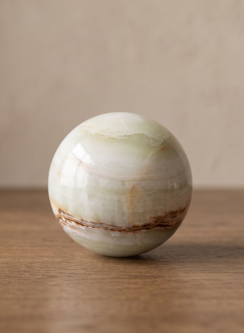Khyber White Onyx Sphere Ball