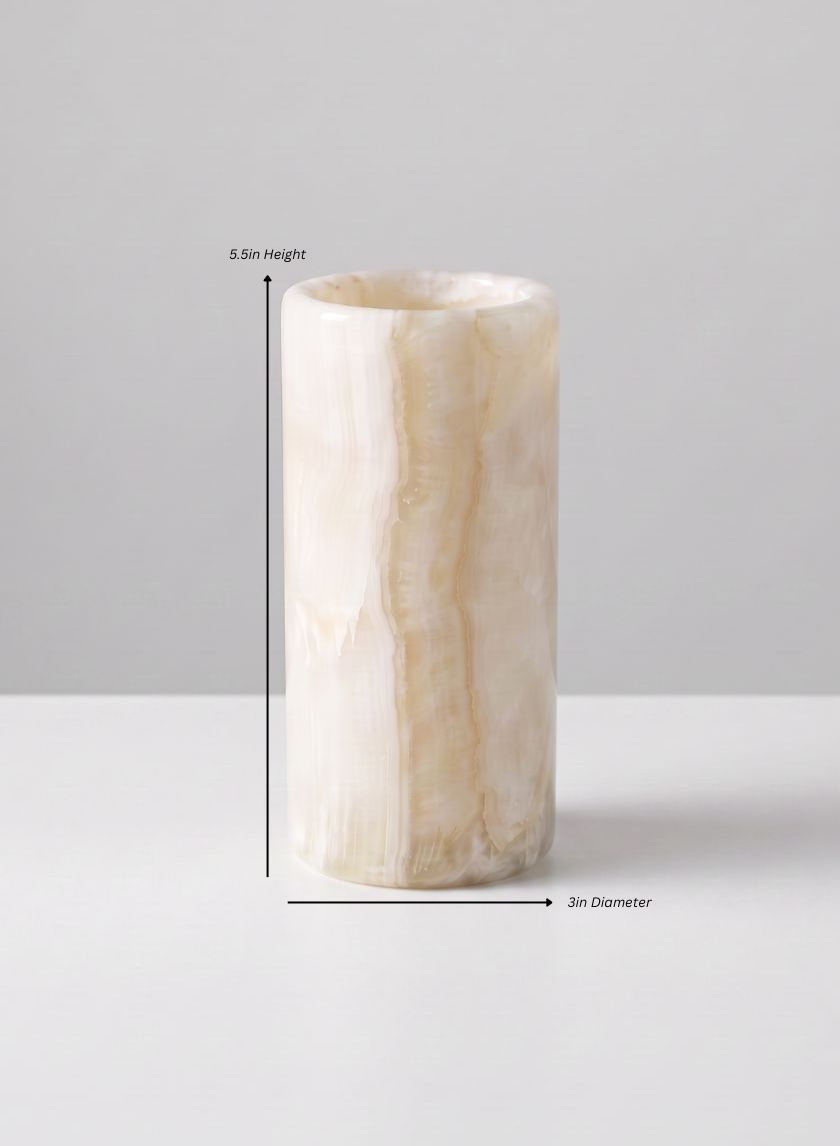 Khyber White Onyx Cylinder
