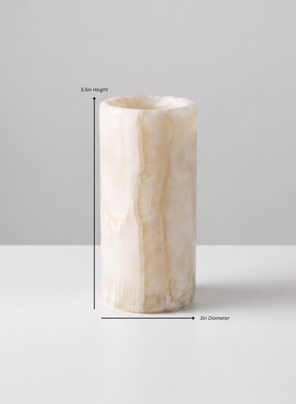 Khyber White Onyx Cylinder