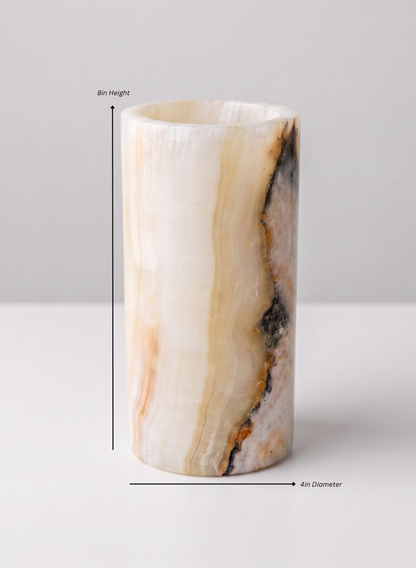 Khyber White Onyx Cylinder