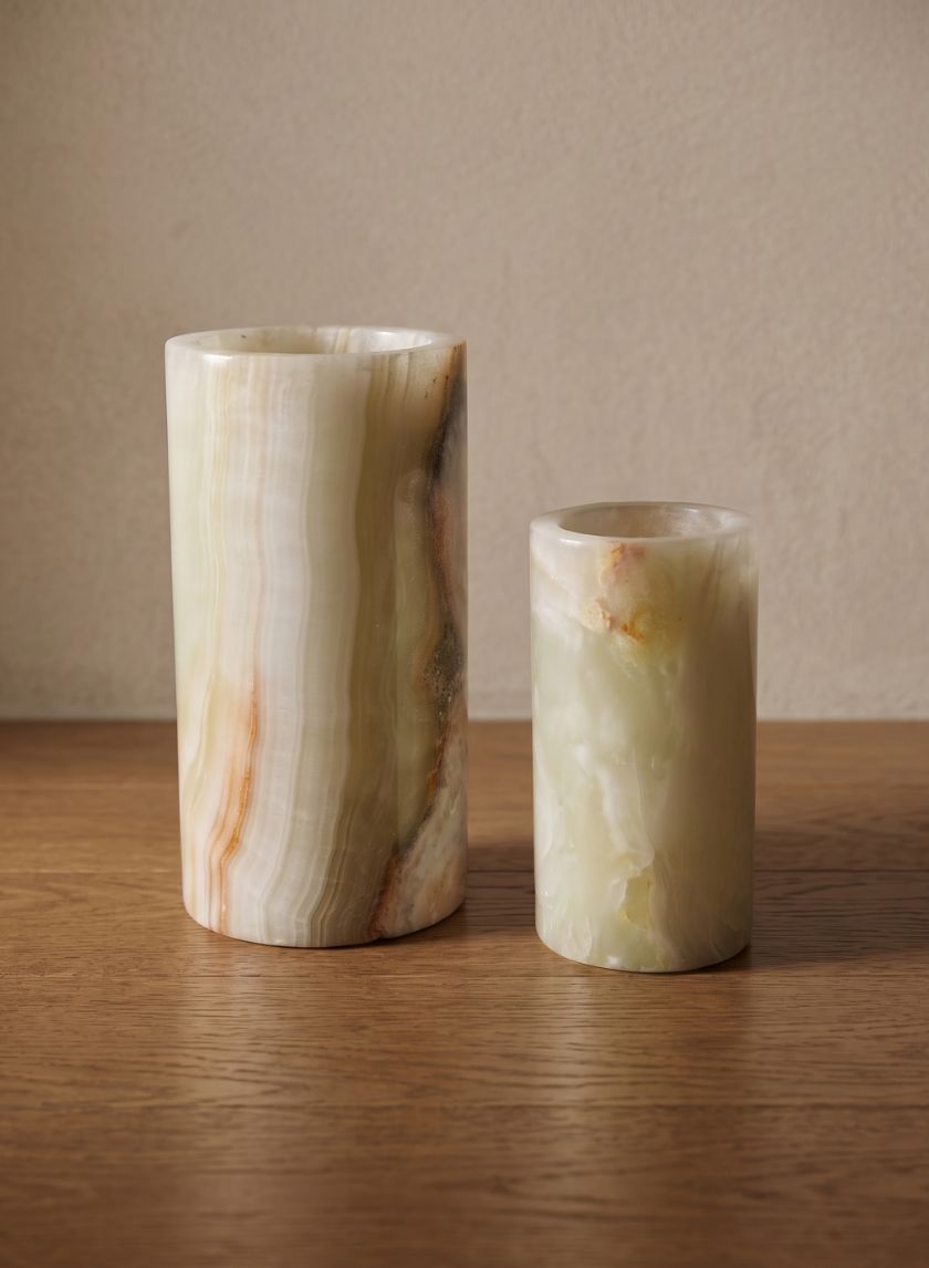 Khyber White Onyx Cylinder
