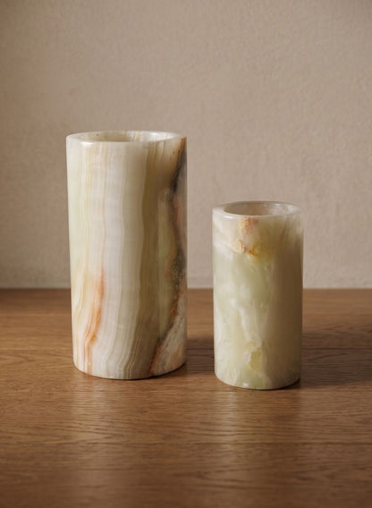 Khyber White Onyx Cylinder