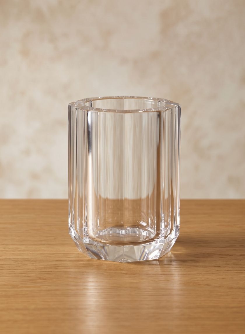 4in Tall Octagon Crystal Glass Vase Decor Jamali Garden
