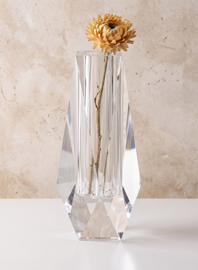 8.5in Tall Coffee Table Crystal Glass Vase Decor Jamali Garden