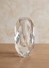 6in Tall Diamond Cut Crystal Glass Vase Decor Jamali Garden