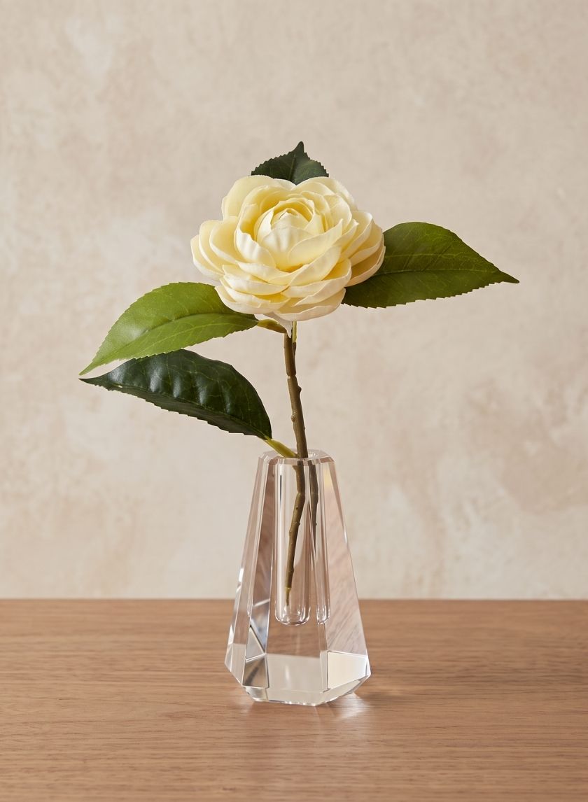 4in Tall Hexagon Tapered Crystal Glass Vase Decor Jamali Garden