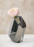 6in Tall Krustallos Luxe Chiseled Crystal Glass Vase Decor Jamali Garden