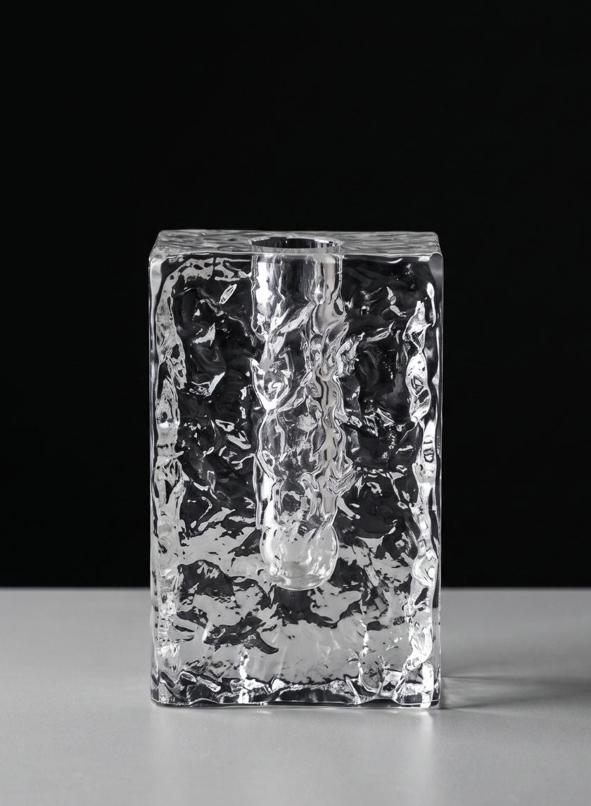 5in Ice Rectangle Ice Block Deco Vase