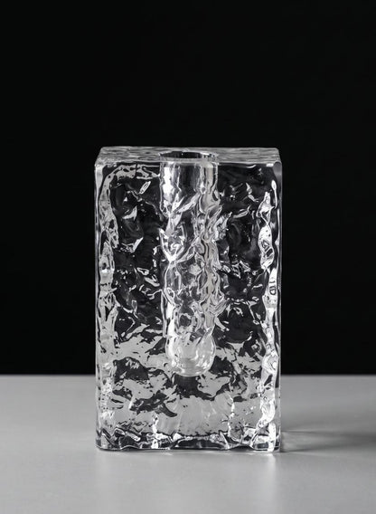 5in Ice Rectangle Ice Block Deco Vase