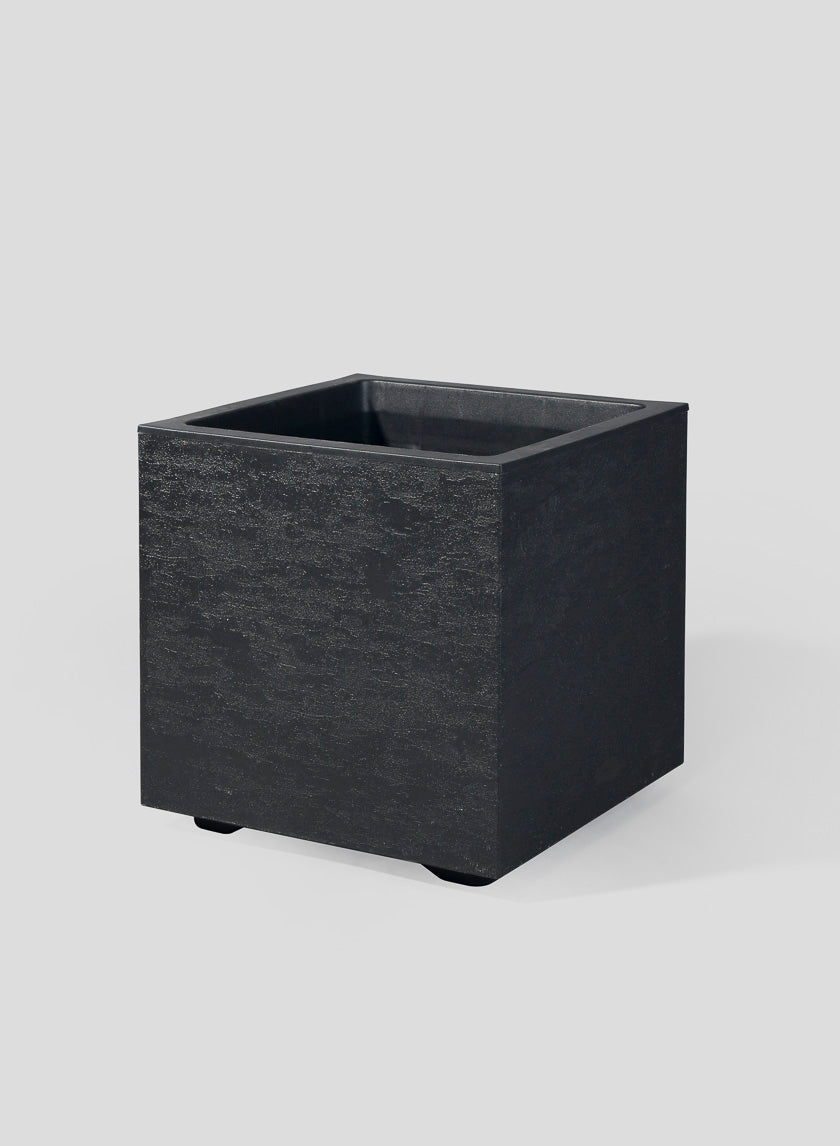 charcoal planter pot Jamali Garden | Cube Charcoal Gravity Planter – 10in Tall