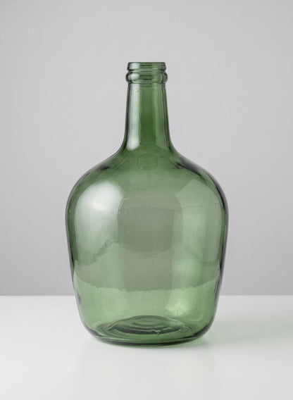 12in Tall Green Glass Bottle Vase Decor Jamali Garden