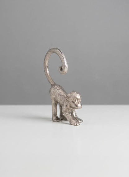 6.5in Tall Silver Decorative Monkeys, Set of 2 Decor Jamali Garden