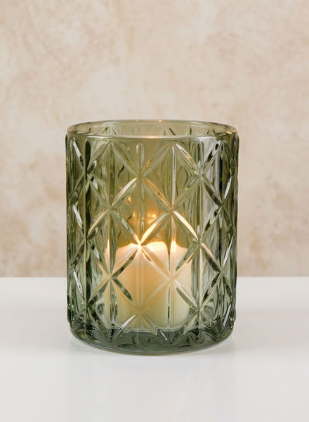 Crystal Look Mexican Green Glass Votive Holder Party Event