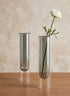 9.5in Tall Smoke Pasteur Dual Tone Tube Glass Vase, Set of 2 Decor Jamali Garden
