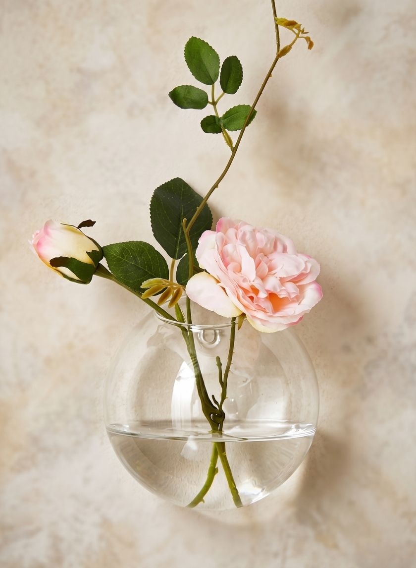 5in Wide Glass Ball Wall Vase Decor Jamali Garden