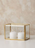 6in Long Beveled Glass Gold Box With Mirror Bottom Decor Jamali Garden